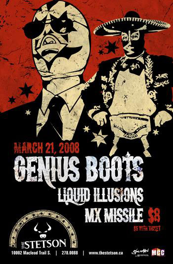 mx-missile gig poster, geniusboots and liquid illusion - the-stetson